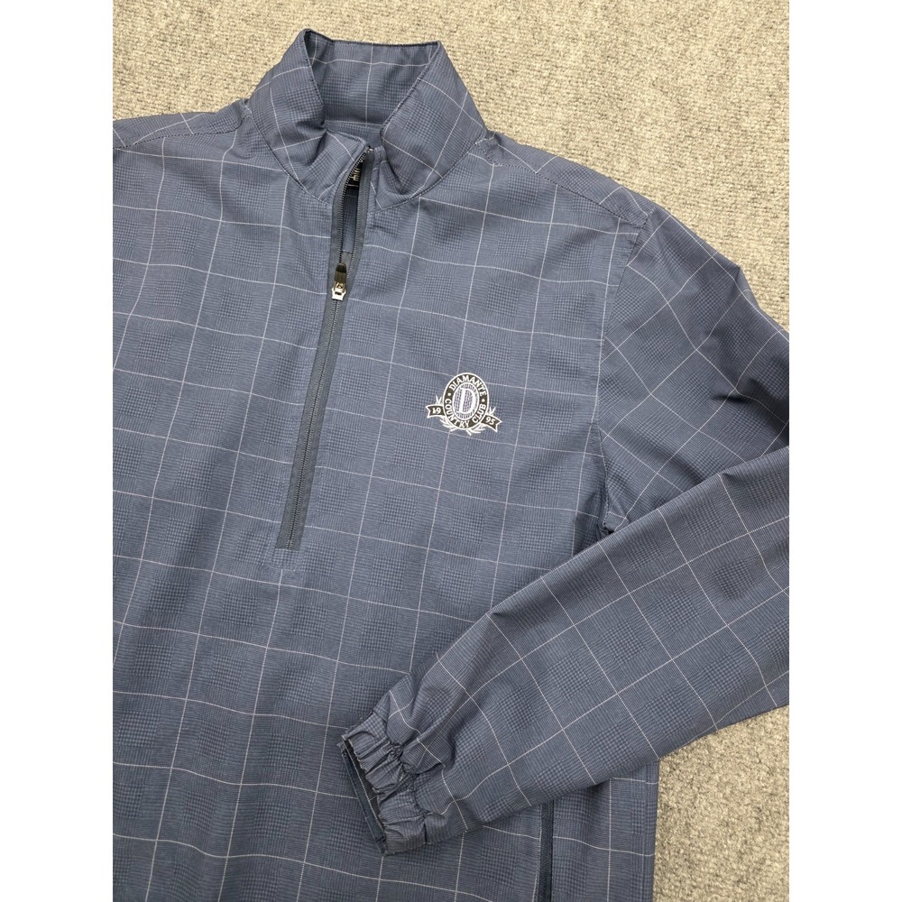 Diamante Country Club Ahead Golf 1/2 Zip Blue Plaid Pullover Windbreaker - S